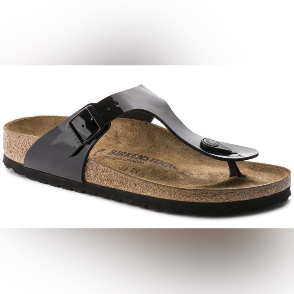 BIRKENSTOCK GIZEH BLACK PATENT BIRKO-FLOR